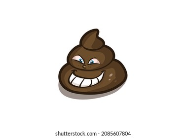Evil poop character laughing vector illustration 