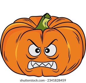 Evil pumpkin cartoon character illustrations