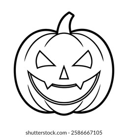 evil pumpkin face line art