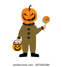 Cute Baby Boy Halloween Pumpkin Costume Stock Vector (Royalty Free ...