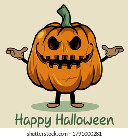 Mal calabaza feliz arte vectorial de Halloween