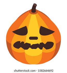 Evil pumpkin icon. Isometric of evil pumpkin vector icon for web design isolated on white background