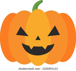 Evil pumpkin, illustration, vector on white background.