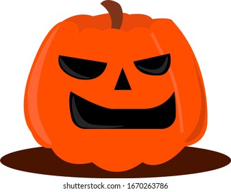 Calabaza malvada, ilustración, vector sobre fondo blanco.