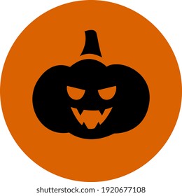 Evil pumpkin, illustration, vector on white background.