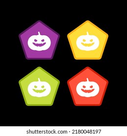 Evil pumpkin, illustration, vector on black background.