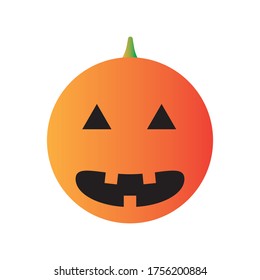 Evil pumpkin on Halloween against white background