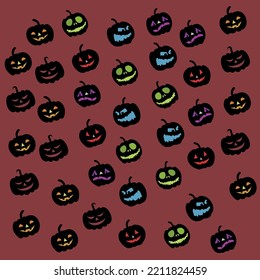 Evil pumpkins. Pattern for your Halloween decorations.