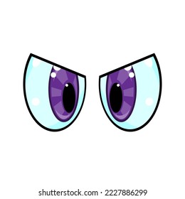 evil purple anime eyes, vector illustration