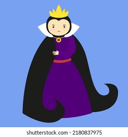 Evil queen in a robe, illustration