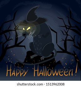 Evil rat going to conjure - vector illustration for Halloween. EPS10.