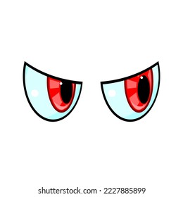 ojos de anime rojos malvados, ilustración vectorial