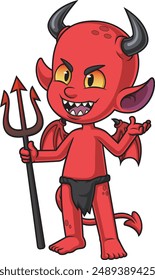 Evil red devil vector illustration