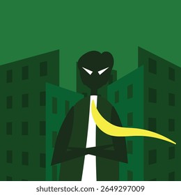 governante do mal. homem de negócios ganancioso do mal. chefe poderoso. design vetor de caráter minimalista. figura de personagem do mal