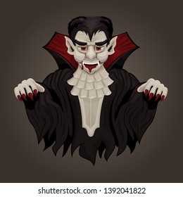 Evil / Sad vampire. Vector illustration