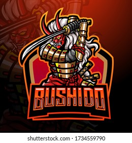 Evil samurai esport logo mascot design