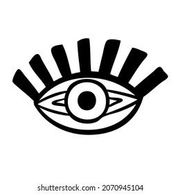 Evil Seeing eye symbol. Occult mystic emblem, graphic design.