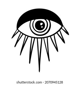 Evil Seeing eye symbol. Occult mystic emblem, graphic design.