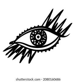 Evil Seeing eye symbol. Occult mystic emblem, graphic design.