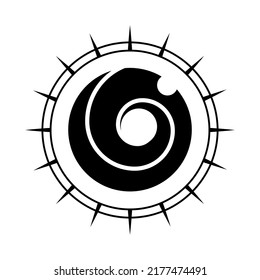 Evil Seeing eye symbol. Occult mystic emblem, graphic design tattoo. Esoteric sign alchemy, providence sight