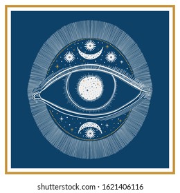 Evil Seeing eye symbol. Vector illustration.