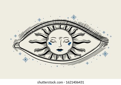 Evil Seeing eye symbol. Vector illustration.