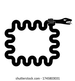evil self-control , snake holding itself and forming a frame