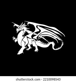 Evil Shadow Dragon Myth Fire Strong Monster Vector