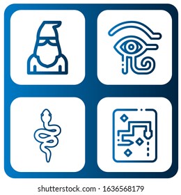 evil simple icons set. Contains such icons as Executioner, Eye of ra, Snake, can be used for web, mobile and logo