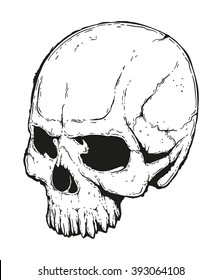 Evil skull hand drawn