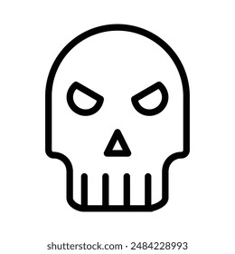 Diseño del icono del cráneo del mal en estilo lleno y contorneado