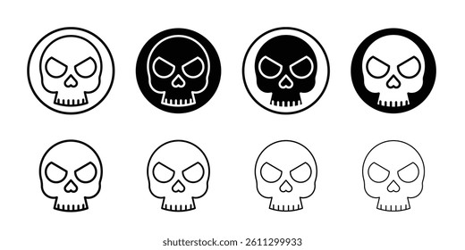 Evil skull icon Flat illustration sign