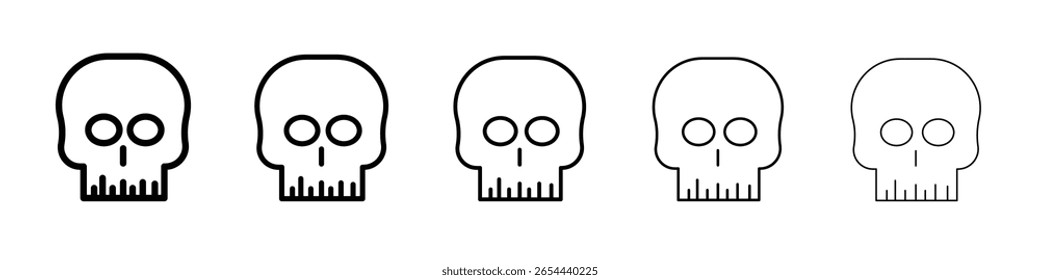 Böser Schädel Symbol flache Illustration Set Logo
