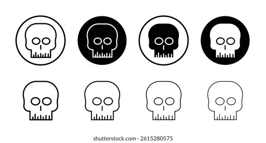 Evil skull icon Flat simple outline set