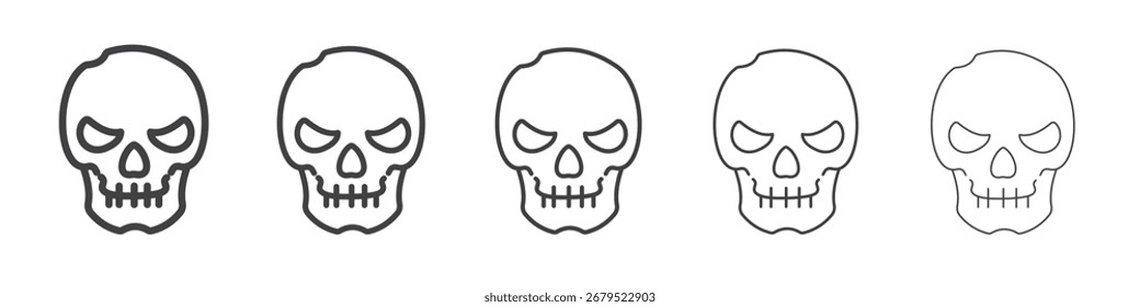 Ícone crânio do mal Símbolo de ilustração de gráficos de linha