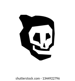 evil skull icon on white background
