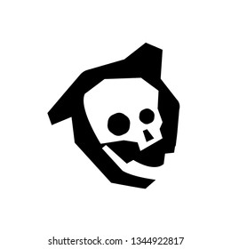 evil skull icon on white background