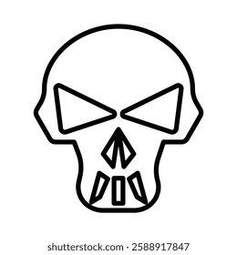 Evil skull icon Outline vector symbol sign