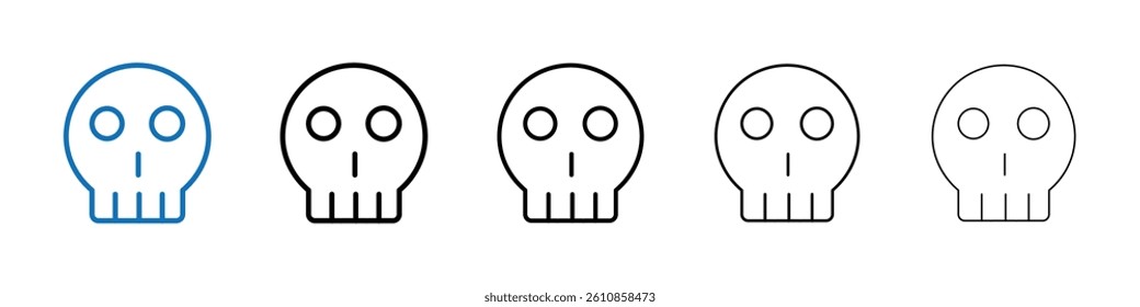 Evil skull icon Outline vector logo for web ui