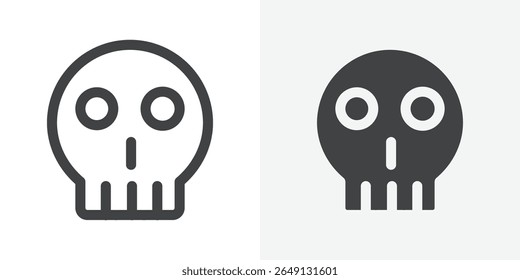 Evil skull icon Outline vector sign