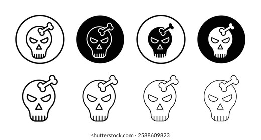 Evil skull icon Simple outline vector logo