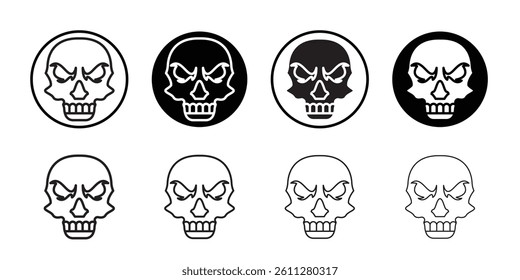 Evil skull icon Thin
