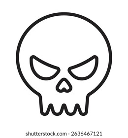 Evil skull icon Thin line illustration