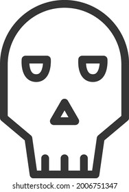 Calavera malvada, ilustración, vector sobre un fondo blanco.