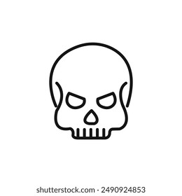Evil skull logo sign vector outline