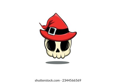 evil skull magician vector template logo design
