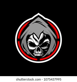 evil skull Reaper vector logo template