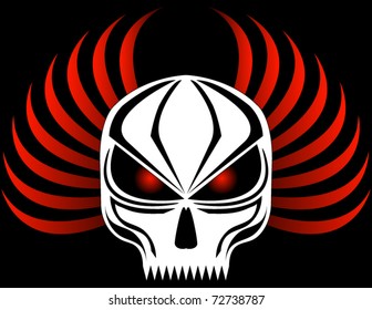 Evil Skull with Red Wings