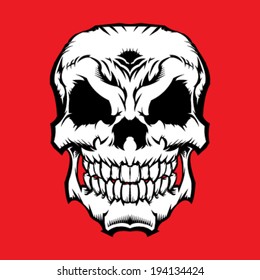 Evil skull vector illustration