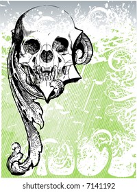 Evil skull vector illustration